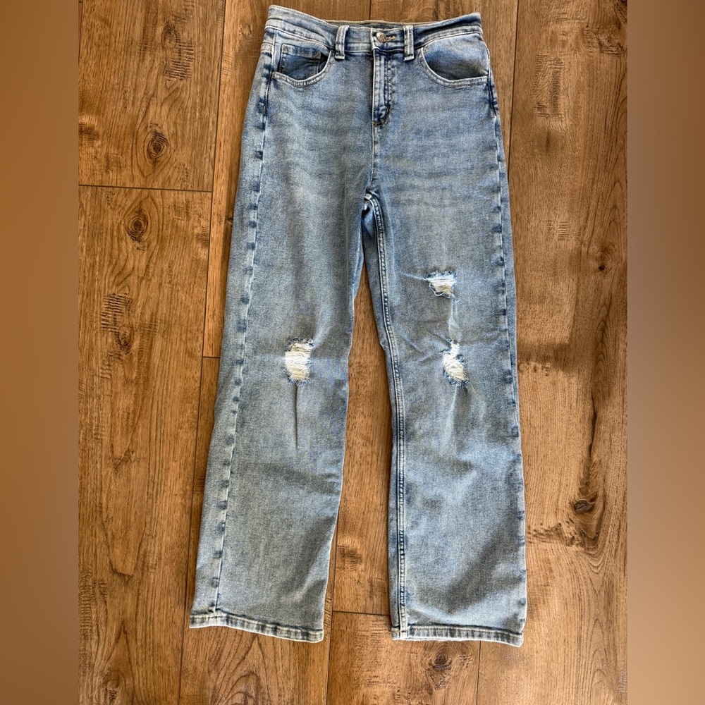 Justice Light Blue Distressed Jeans
